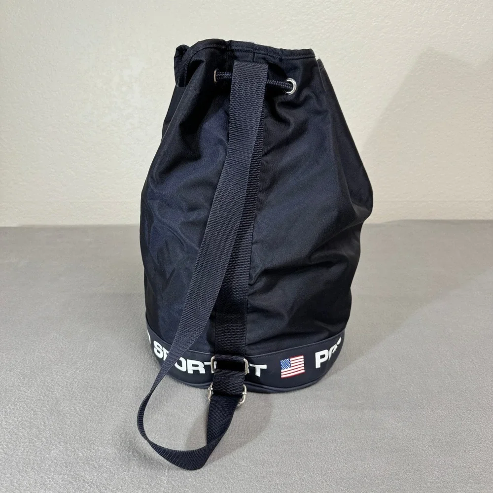 Polo Sport Backpack Large Navy Blue Nylon Vintage Drawstring Bucket Bag